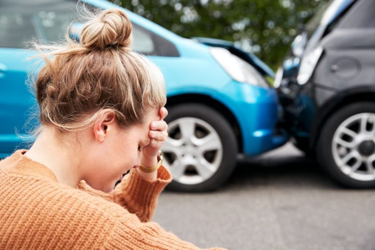 A woman in need of a car accident lawyer in Columbia, SC